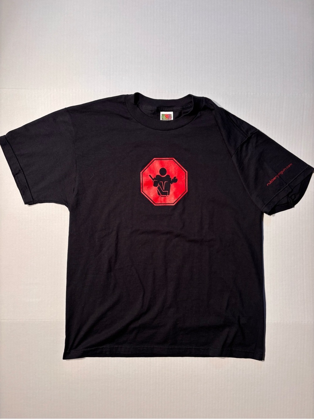 Vtg Fruit Of The Loom Goalie Stop Sign 90’s Software Promo Tshirt Sz Large